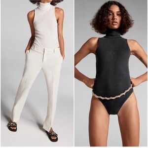 Zara NWT ribbed body suit grey